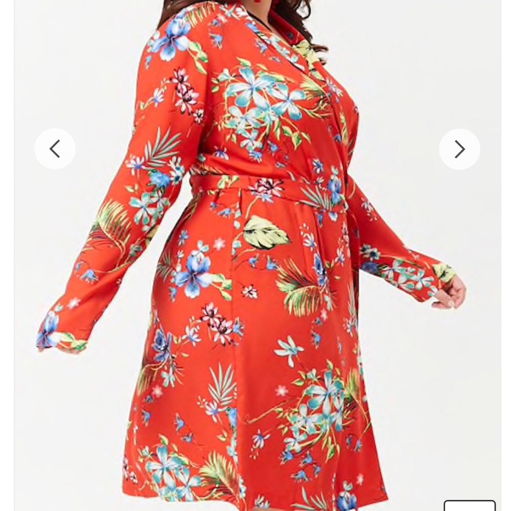 Forever 21 Plus Size Kimono Wrap Cardi LS Floral - Picture 3 of 7